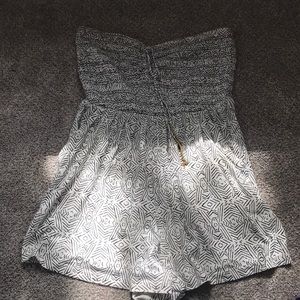 black and white patterned romper